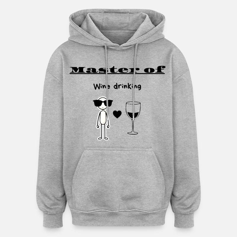 Maître du vin - Sweat à capuche oversize unisexe - gris chiné