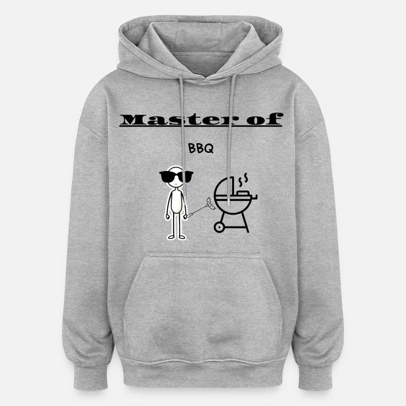 Maître du BBQ - Sweat à capuche oversize unisexe - gris chiné