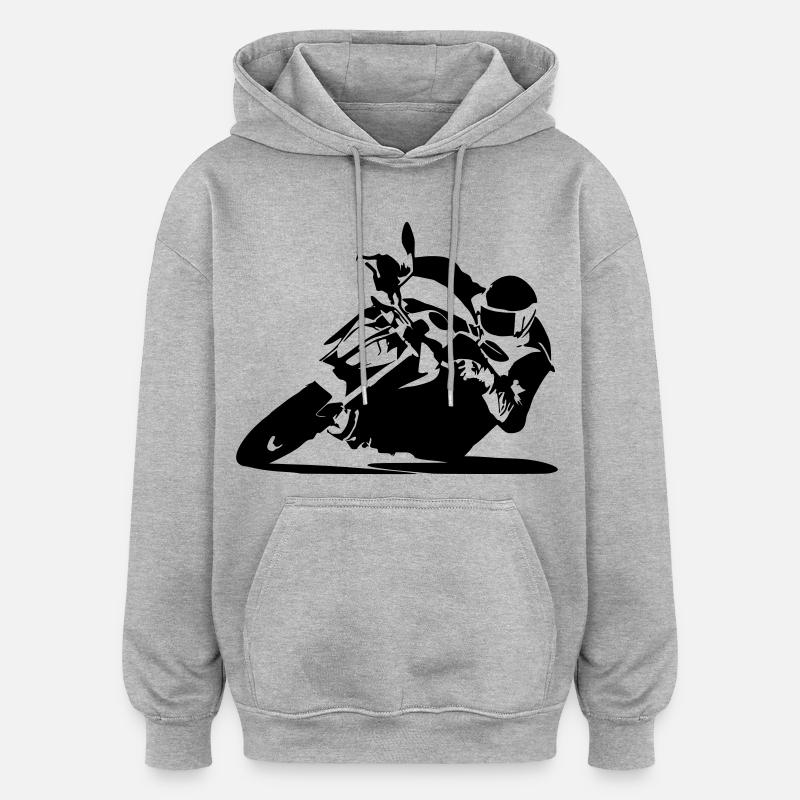 Duc - Sweat à capuche oversize unisexe - gris chiné