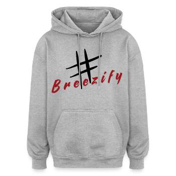 Breezify hatch tag slogan - Oversized Unisex Hoodie - heather grey - Front - Noah (186cm)