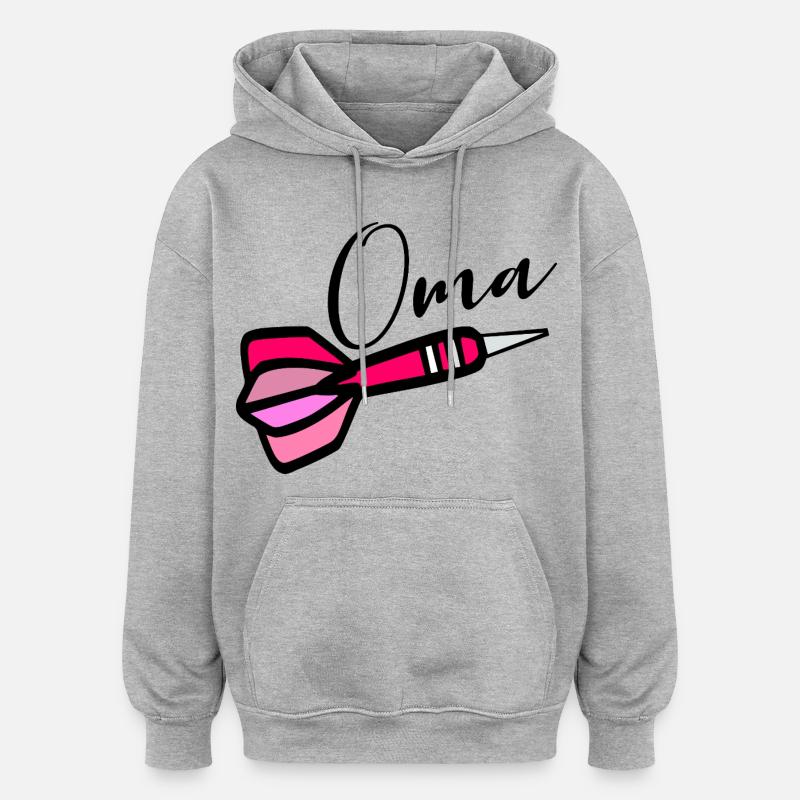 Mamie fléchettes fléchettes - Sweat à capuche oversize unisexe - gris chiné