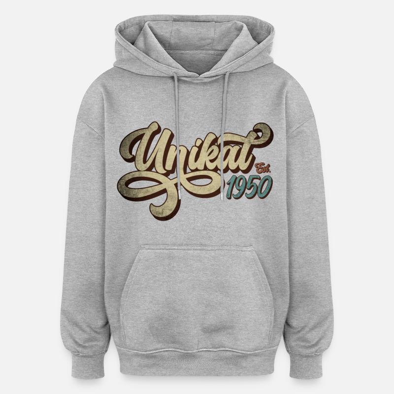Unique fondée en 1950 - Sweat à capuche oversize unisexe - gris chiné