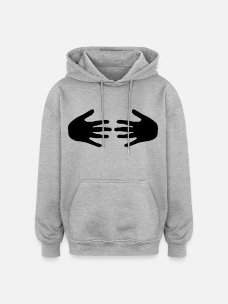 hands boobs - Oversized Unisex Hoodie - heather grey