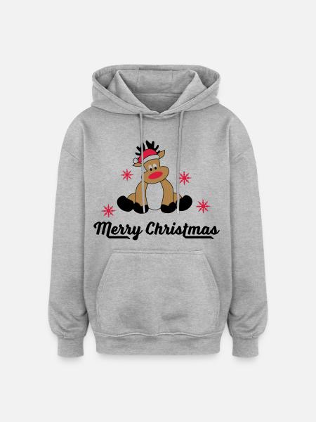 merry christmas - Oversized Unisex Hoodie - heather grey