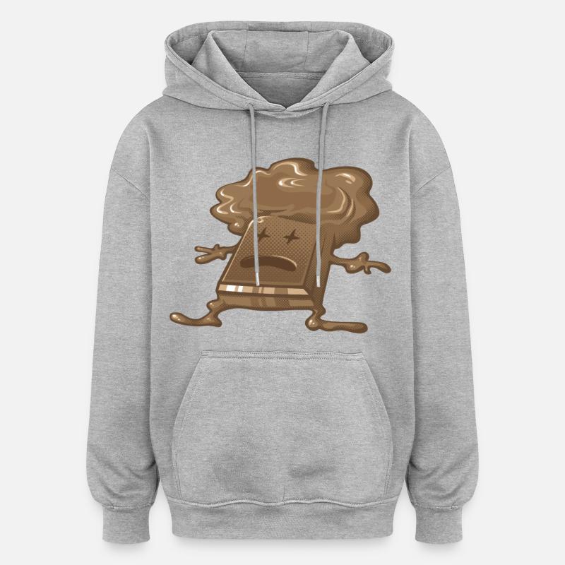 Dead chocolate - Sweat à capuche oversize unisexe - gris chiné