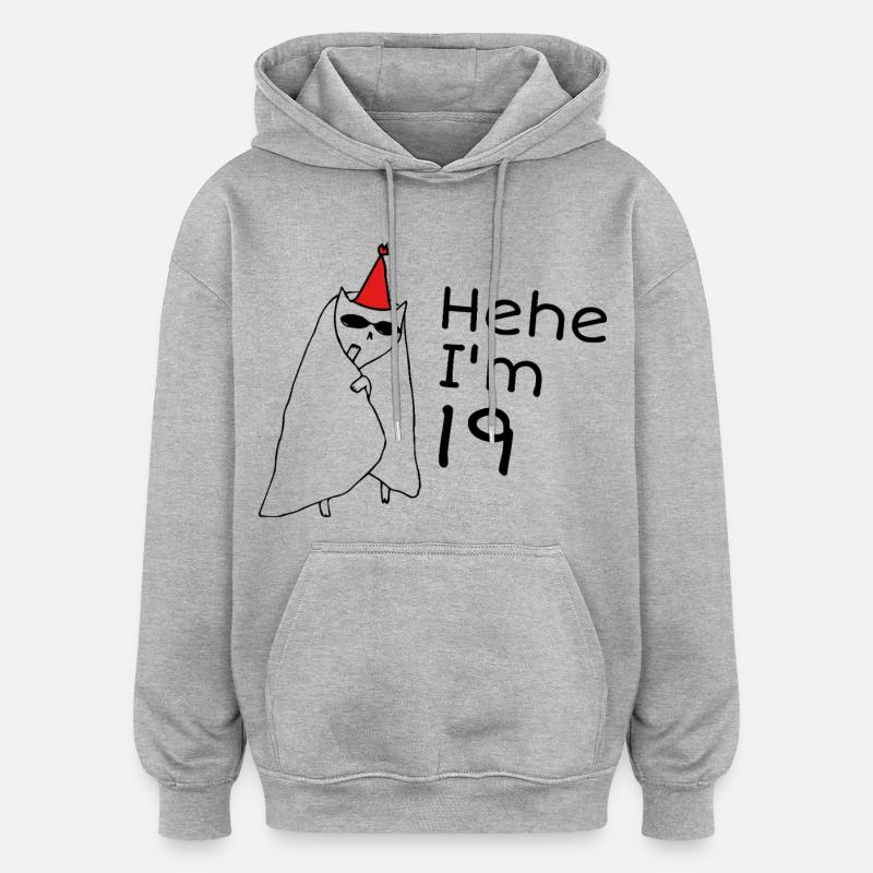 19-jähriges Jubiläumsgeschenk – 19-jähriges Jubiläumsgeschenk - Oversized Unisex Hoodie - Grau meliert