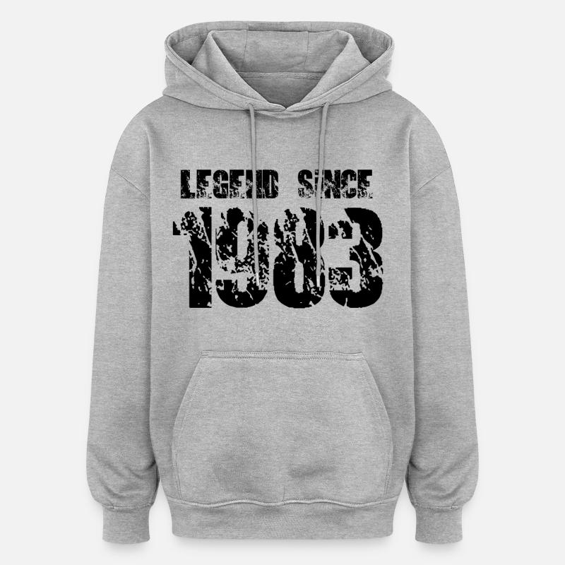 Légende depuis 1983 - Sweat à capuche oversize unisexe - gris chiné