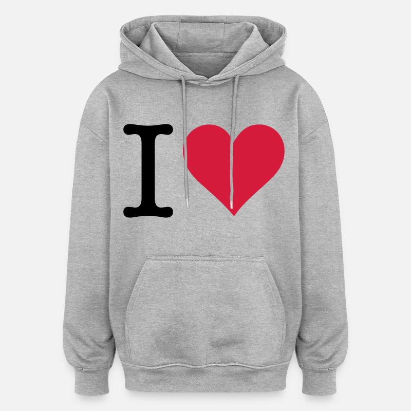 Je adore l original - Sweat à capuche oversize unisexe - gris chiné