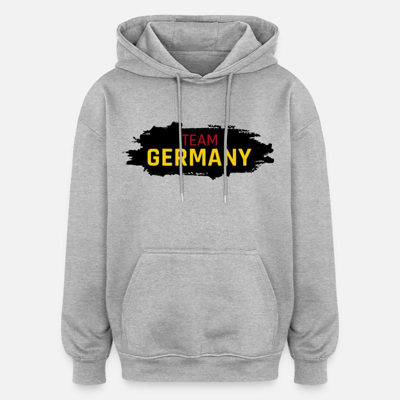 Team Germany Button - Oversized Unisex Hoodie - heather grey