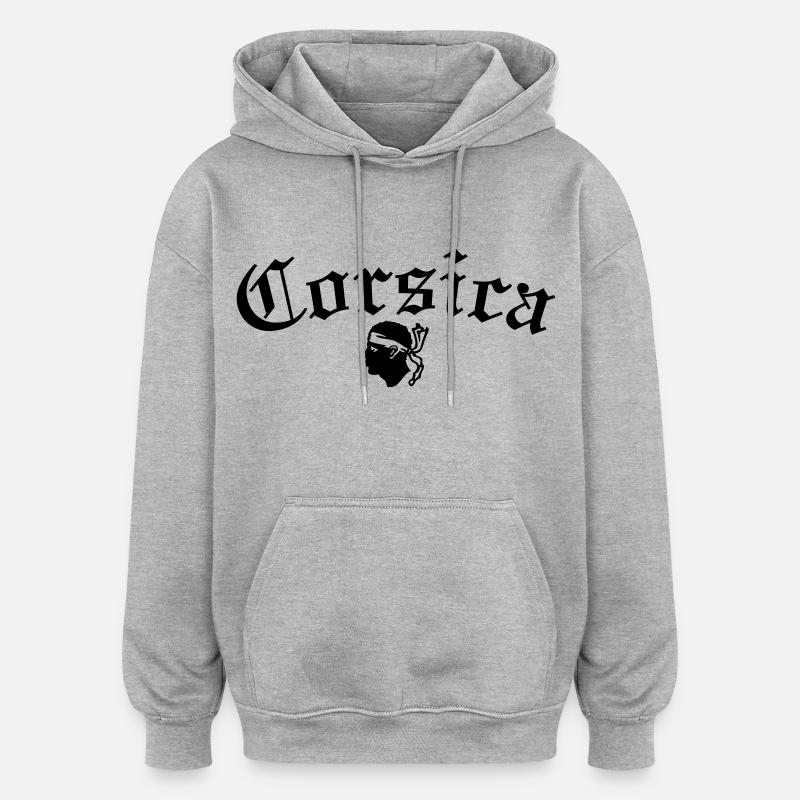 Corsica Style - Sweat à capuche oversize unisexe - gris chiné