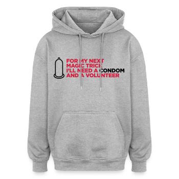 Mein dreckiger Zaubertrick! - Oversized Unisex Hoodie - Grau meliert - Vorne - Noah (186cm)