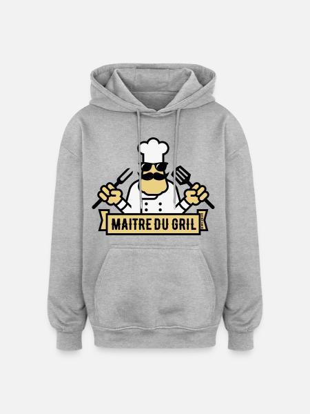 Grill Master (Grill / BBQ / BBQ / 3C) - Oversized Unisex Hoodie - heather grey