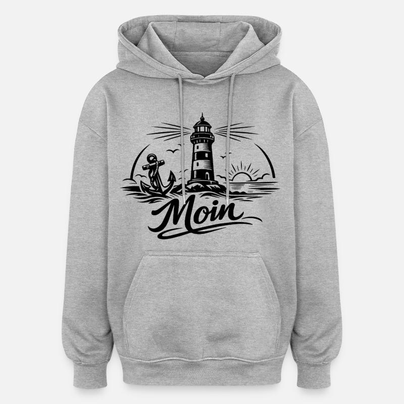 Moin - Oversized Unisex Hoodie - Grau meliert