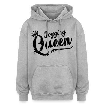 Jogging Queen Königin Joggen Laufen Sport Geschenk - Oversized Unisex Hoodie - Grau meliert - Vorne - Noah (186cm)