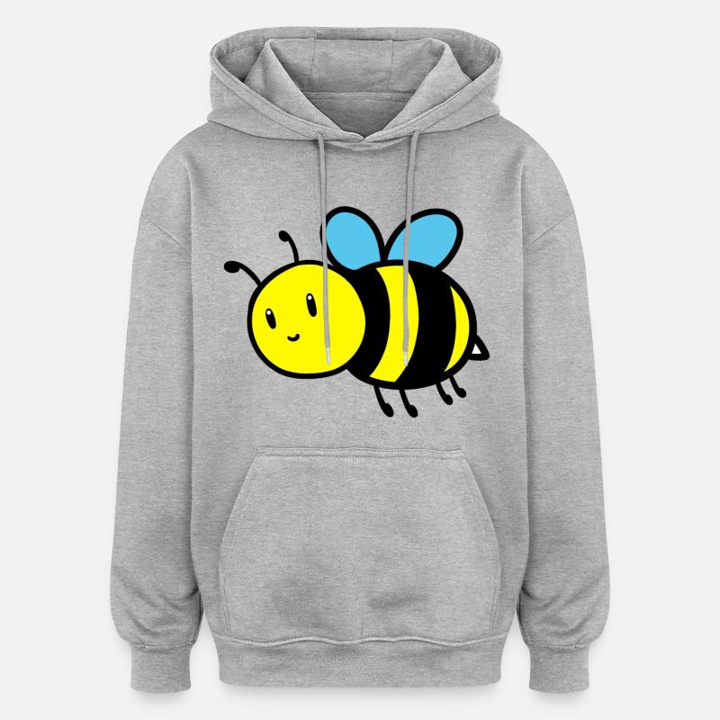 Douce abeille - Sweat à capuche oversize unisexe - gris chiné