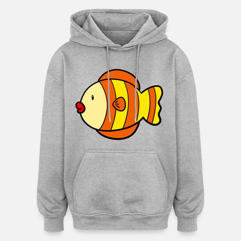 Poisson doux - Sweat à capuche oversize unisexe - gris chiné