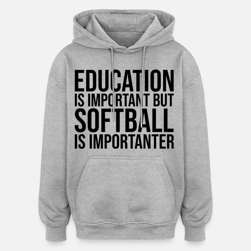 softball - Sweat à capuche oversize unisexe - gris chiné