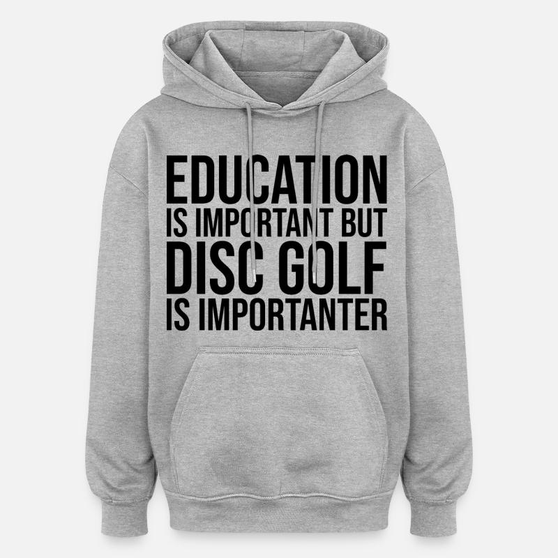 Disc golf - Sweat à capuche oversize unisexe - gris chiné