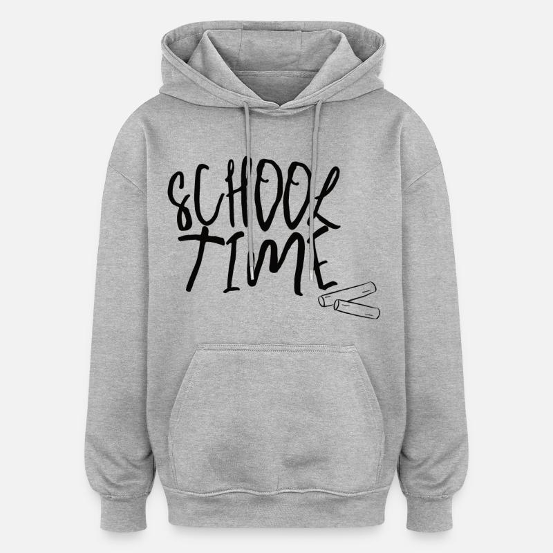 School Time – Minimal Schulstart Design - Oversized Unisex Hoodie - Grau meliert