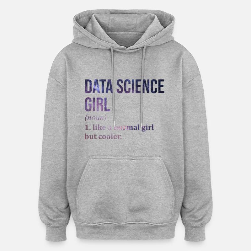 Science des données - Sweat à capuche oversize unisexe - gris chiné