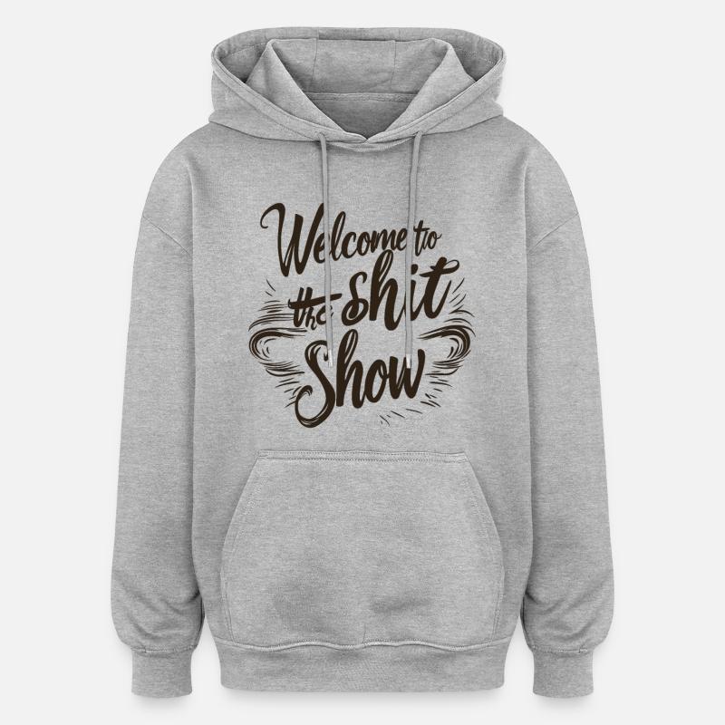 Spectacle de merde - Sweat à capuche oversize unisexe - gris chiné