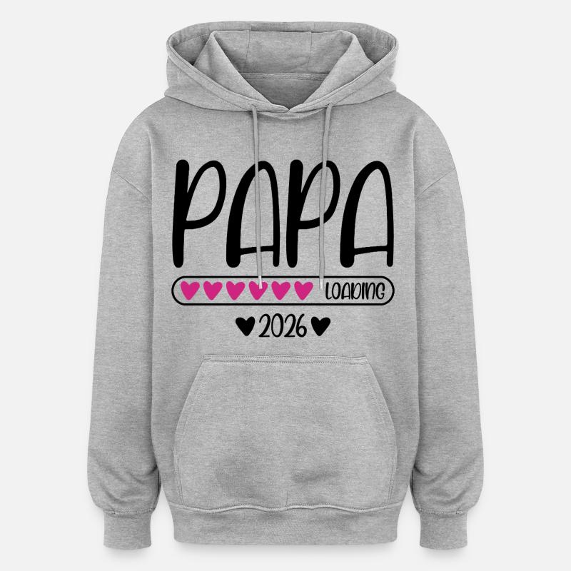 Papa 2026 loading - Oversized Unisex Hoodie - Grau meliert