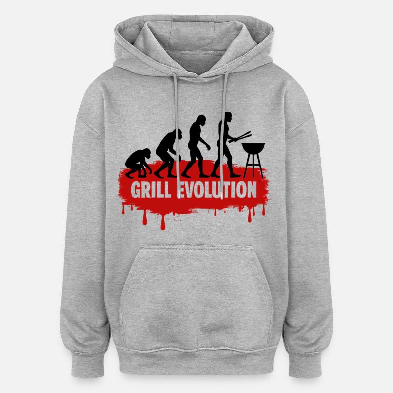 Grill Evolution - Oversized Unisex Hoodie - heather grey