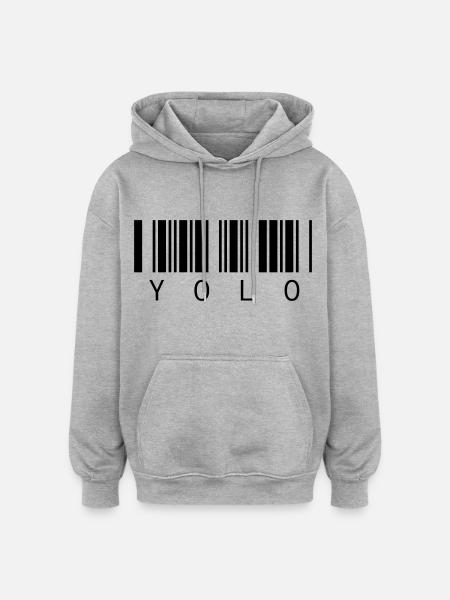 YOLO - You only live once - Oversized Unisex Hoodie - heather grey