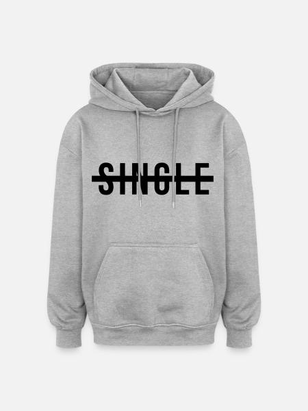 No longer single - Oversized Unisex Hoodie - heather grey