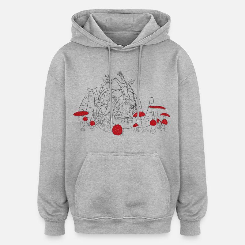 cri silencieux du Viking - Sweat à capuche oversize unisexe - gris chiné