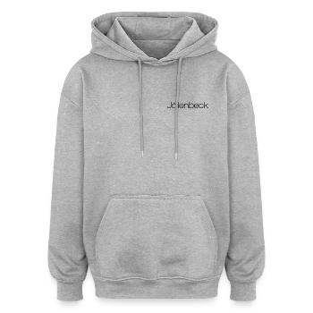 Bielefeld Jöllenbeck - minimalistisches Design - Oversized Unisex Hoodie - Grau meliert - Vorne - Noah (186cm)
