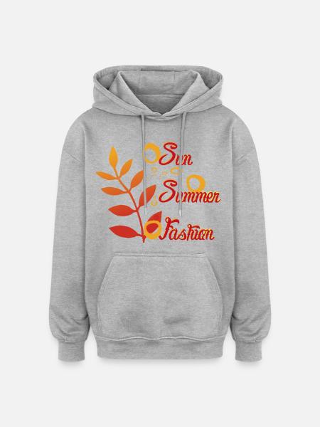 Palmier Soleil Été Mode Cadeaux Cadeaux - Sweat à capuche oversize unisexe - gris chiné