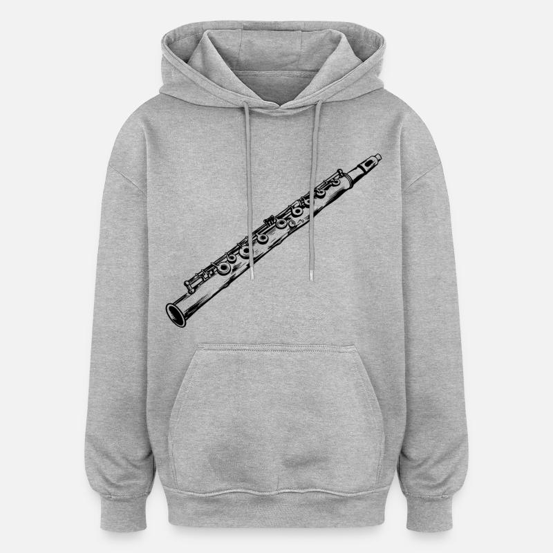 Flûte - Sweat à capuche oversize unisexe - gris chiné