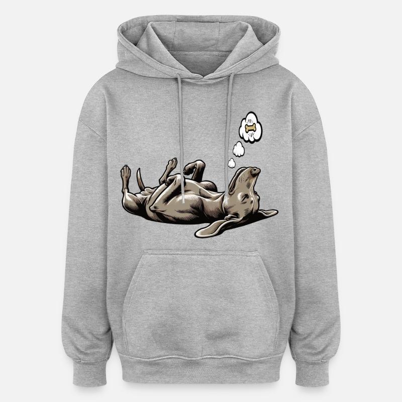 Propriétaire de Weimaraner Passionné de Weimaraner - Sweat à capuche oversize unisexe - gris chiné