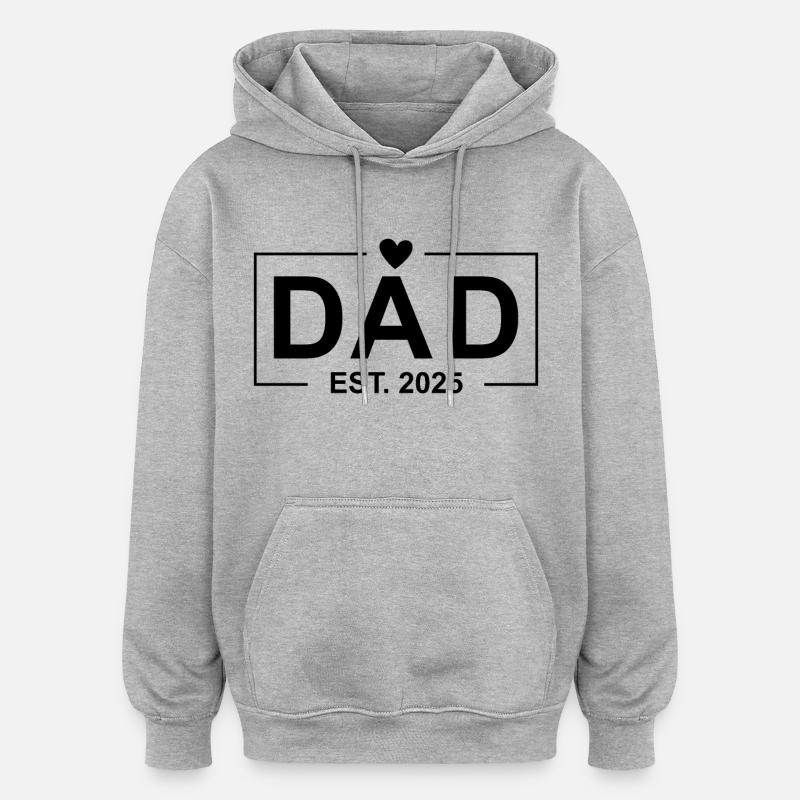 Papa Est 2025 - Sweat à capuche oversize unisexe - gris chiné