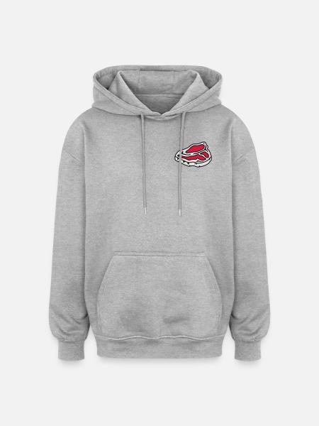 A raw steak - Oversized Unisex Hoodie - heather grey