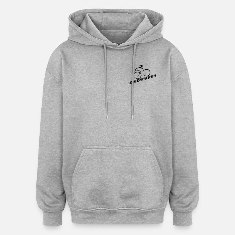 Cyclisme - Sweat à capuche oversize unisexe - gris chiné