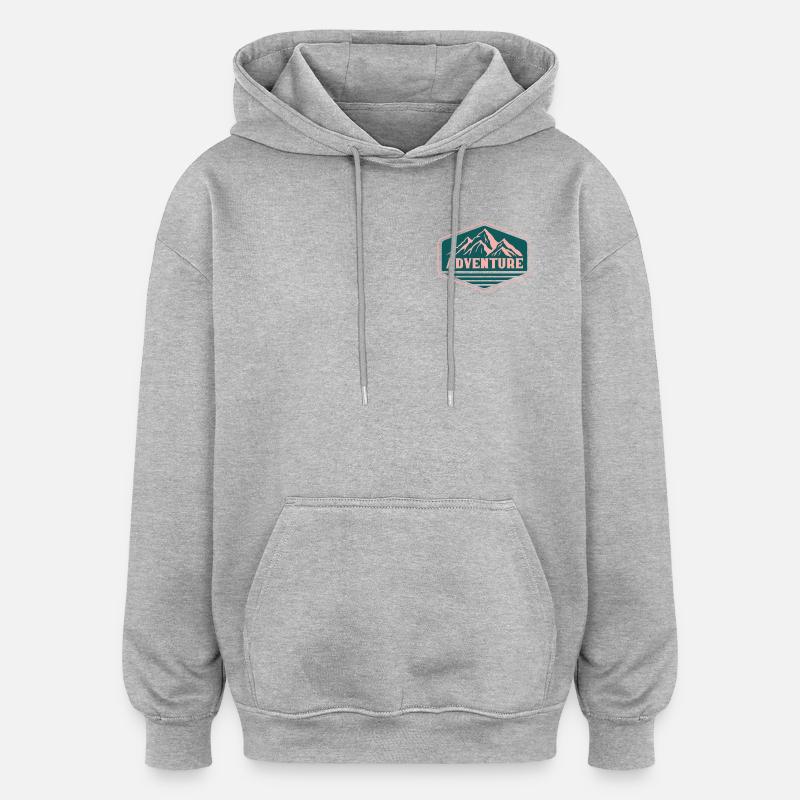 Aventure - Sweat à capuche oversize unisexe - gris chiné