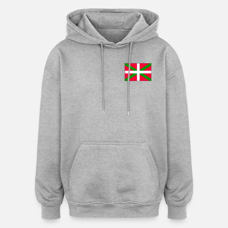 Basque Flag - Oversized Unisex Hoodie - heather grey