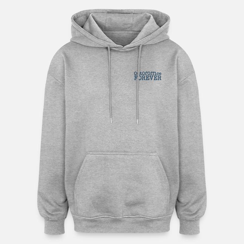 Absent du bureau - Sweat à capuche oversize unisexe - gris chiné