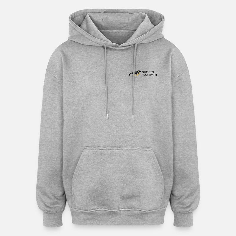 Gecko - Reste sur ta voie - Sweat à capuche oversize unisexe - gris chiné