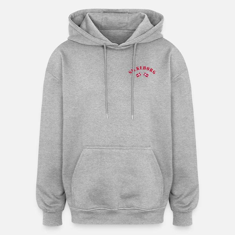 Silkeborg Denmark Flags Design - Oversized Unisex Hoodie - heather grey