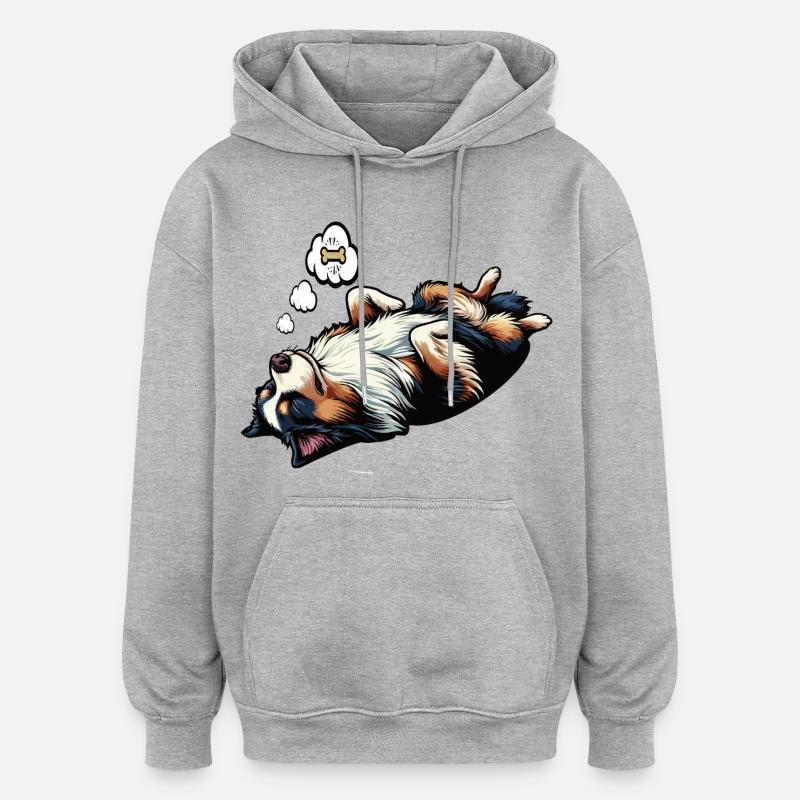 Australian Shepherd Aussie Aussiebesitzer Aussies - Oversized Unisex Hoodie - Grau meliert