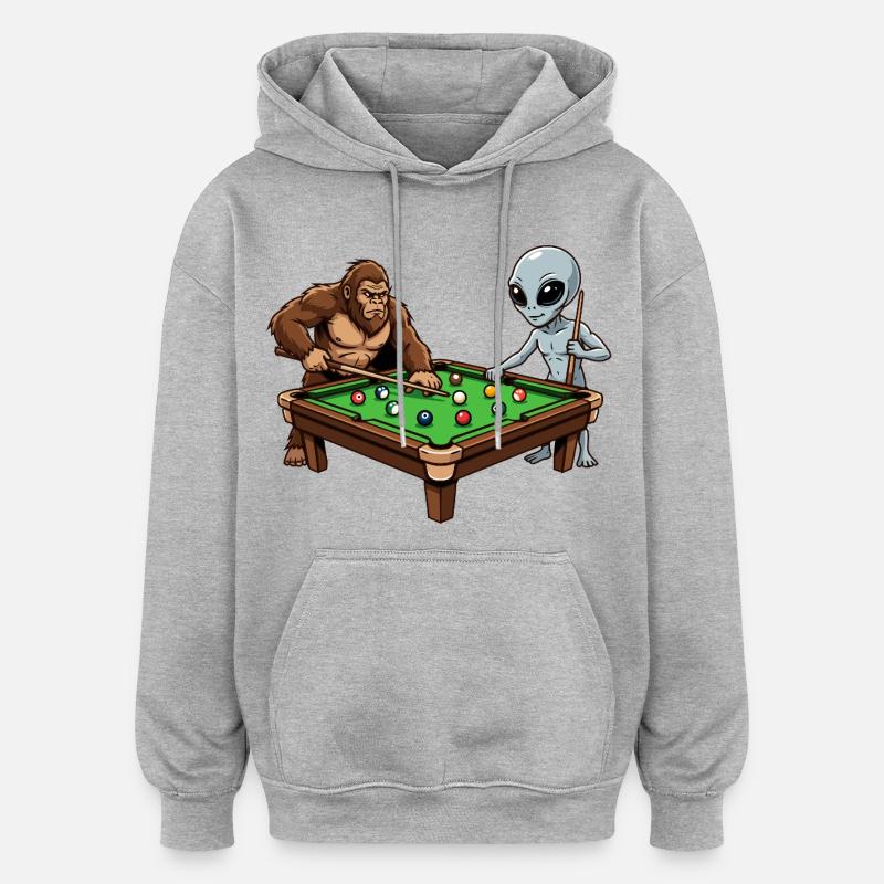 Billard Profi Design – Snooker & Pool Billard - Oversized Unisex Hoodie - Grau meliert
