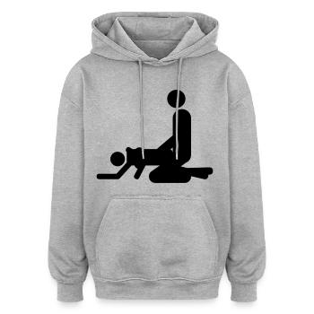 von hinten - Oversized Unisex Hoodie - Grau meliert - Vorne - Noah (186cm)