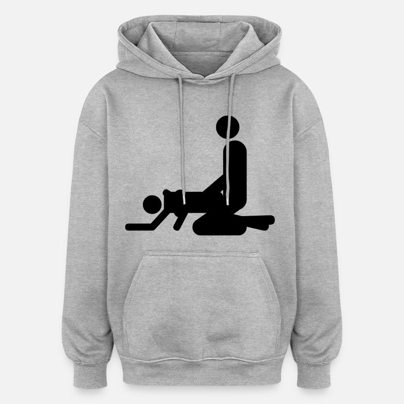 de l'arrière - Sweat à capuche oversize unisexe - gris chiné