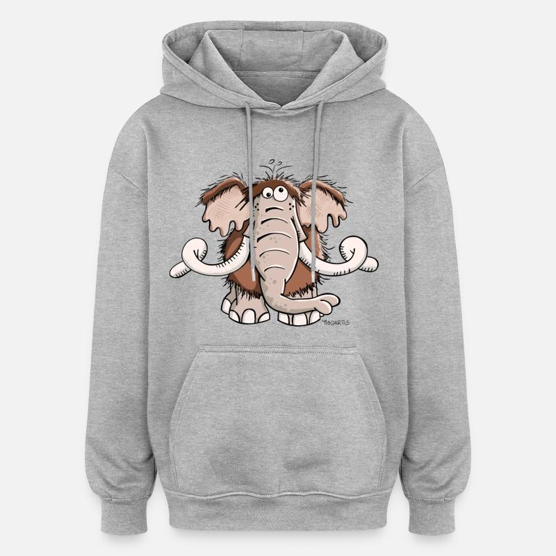 Das Mammut - Oversized Unisex Hoodie - Grau meliert