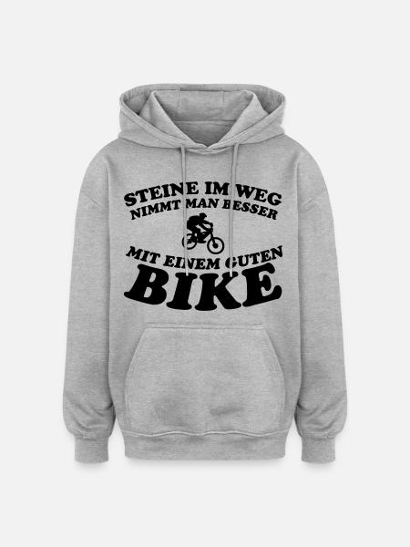 Stone bike T-Shirts - Oversized Unisex Hoodie - heather grey