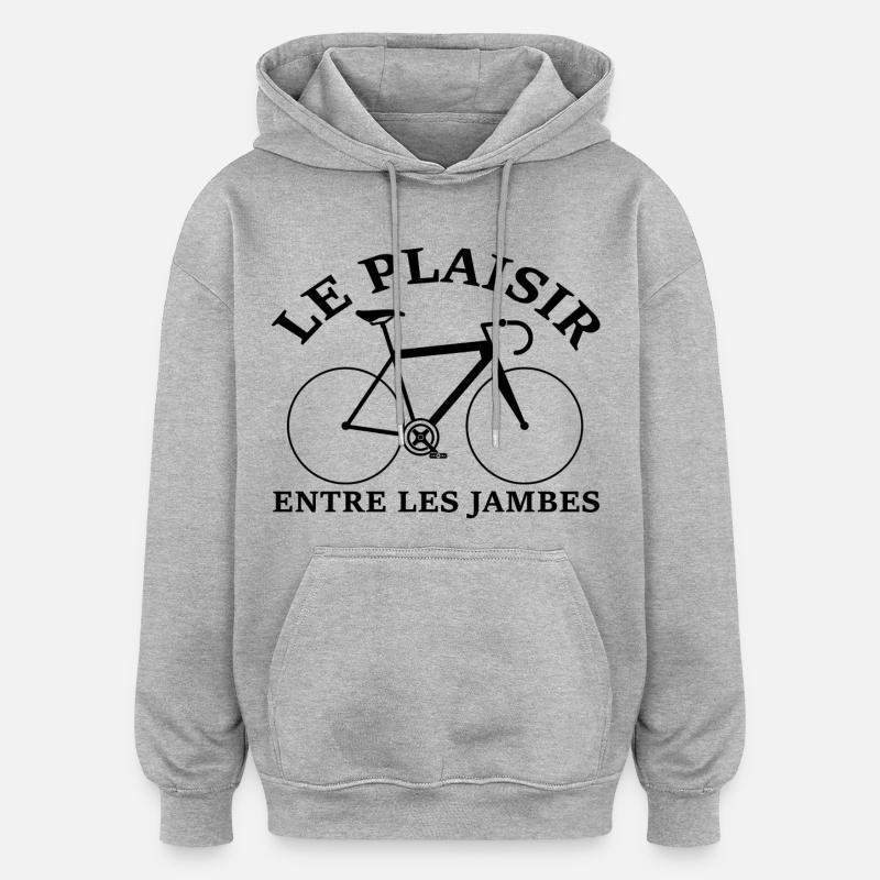Le plaisir du vélo de course - Sweat à capuche oversize unisexe - gris chiné