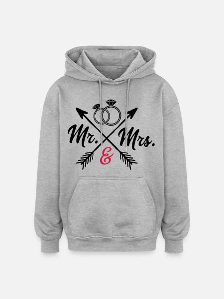 Mr. And Mrs. - Oversized Unisex Hoodie - heather grey